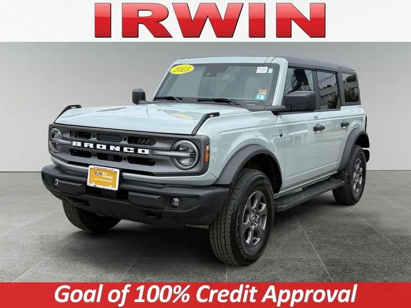 2023 Ford Bronco Big Bend in Gray — front three-quarter view
