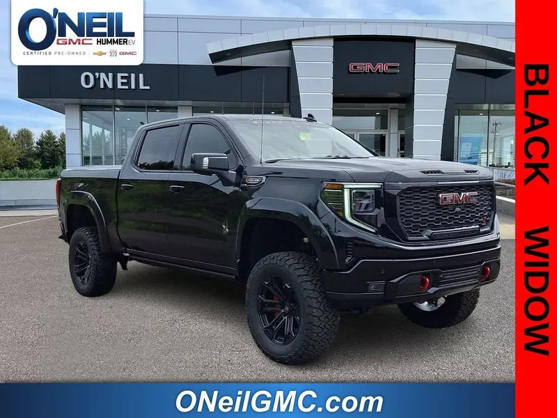 2026 GMC Sierra 1500 AT4 in Onyx Black — front three-quarter view