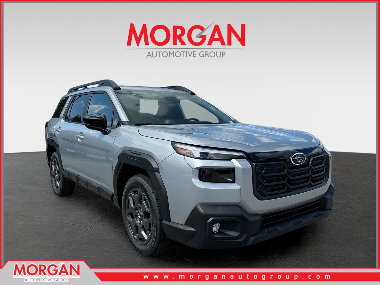 2026 Subaru Outback Premium in Ice Silver Metallic — front three-quarter view