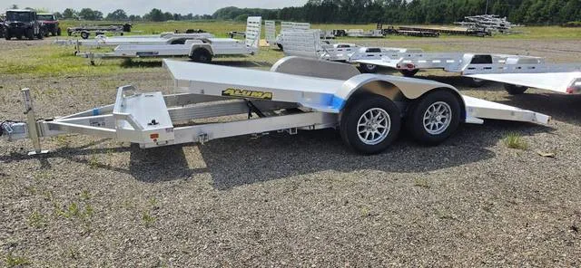 2027 Aluma 7x16 Tilt Bed Aluminum Car Hauler For Sale. — front three-quarter view