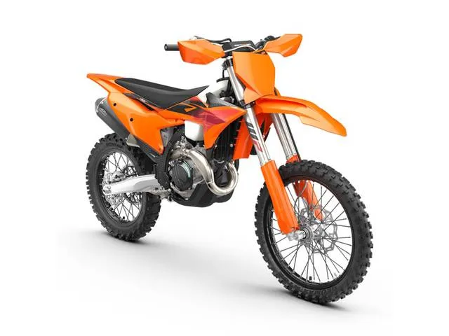 2027 KTM 450 XC-F — front three-quarter view