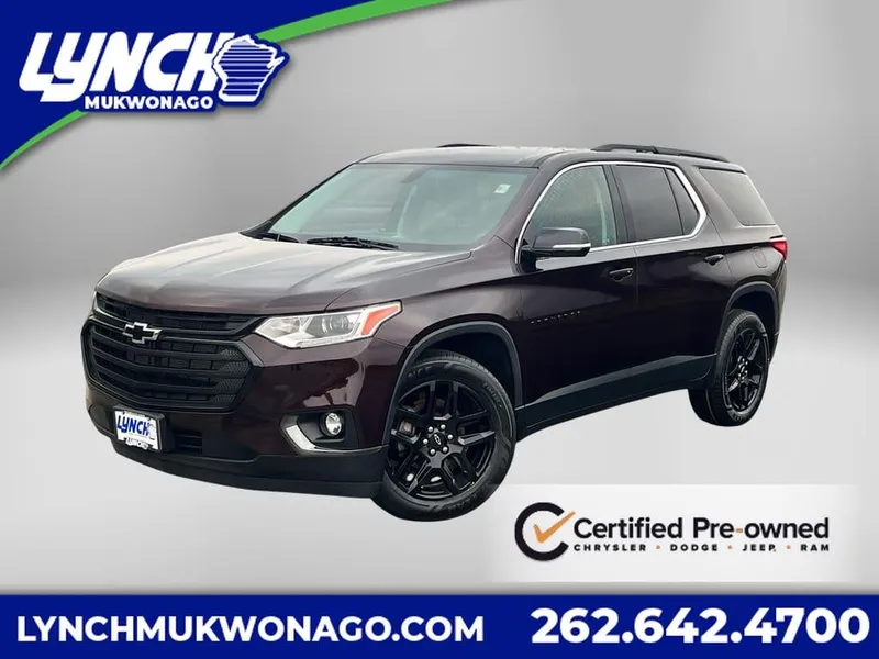 2020 Chevrolet Traverse LT Leather in Black Cherry Metallic — front three-quarter view