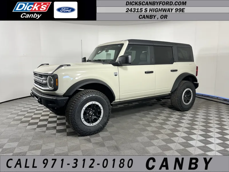 2026 Ford Bronco Big Bend in Desert Sand — front three-quarter view