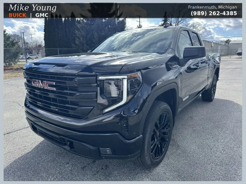 2026 GMC Sierra 1500 Elevation in Onyx Black — front three-quarter view