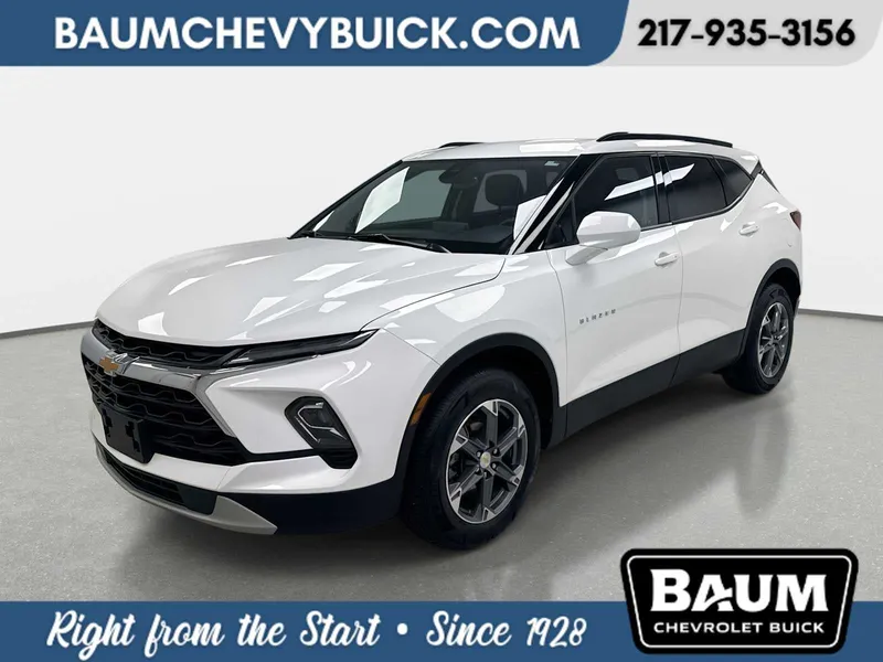 2024 Chevrolet Blazer 2LT in Summit White — front three-quarter view