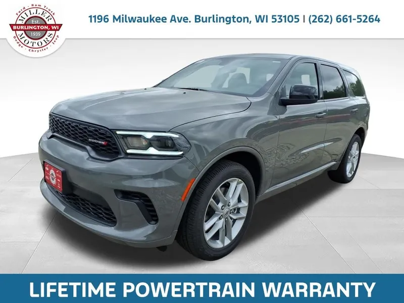 2026 Dodge Durango DURANGO GT AWD in Destroyer Gray Clear-Coat Exterior Paint — front three-quarter view