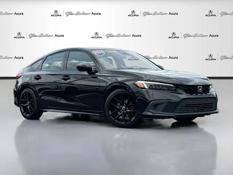 2022 Honda Civic Sport in Crystal Black Pearl — front three-quarter view