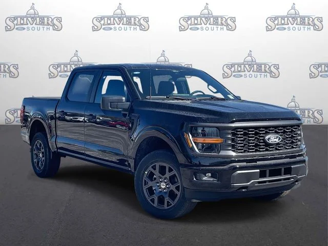 2026 Ford F-150 STX in Black — front three-quarter view