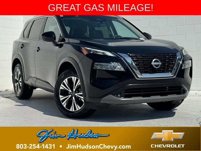 2023 Nissan Rogue SV in Super Black — front three-quarter view