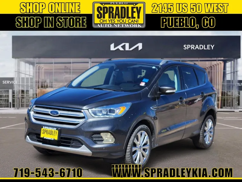 2018 Ford Escape Titanium in Gray — front three-quarter view