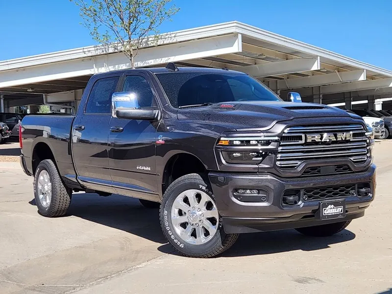 2026 RAM 2500 RAM 2500 LARAMIE CREW CAB 4X4 6'4' BOX in Granite Crystal Metallic Clear-Coat Exterior Paint — front three-quarter view