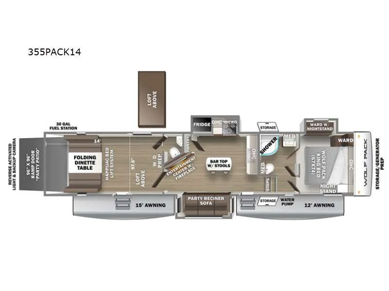 2021 Cherokee Wolf Pack 355PACK14 — front three-quarter view
