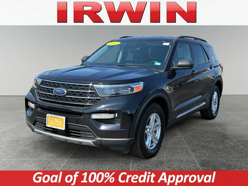 2022 Ford Explorer XLT in Black — front three-quarter view