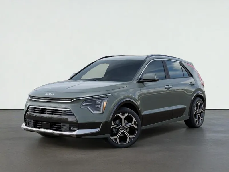 2026 Kia NIRO SX TOURING in Cityscape Green — front three-quarter view