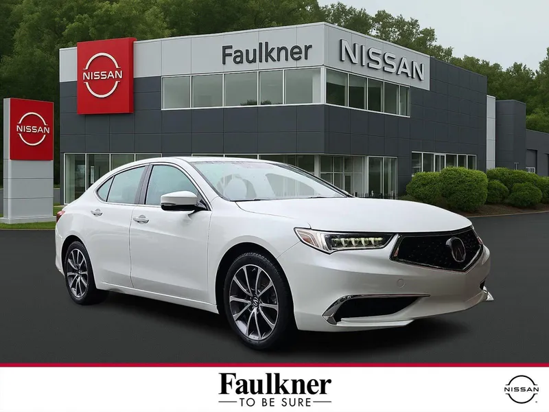 2018 Acura TLX 3.5L FWD in Bellanova White Pearl White — front three-quarter view