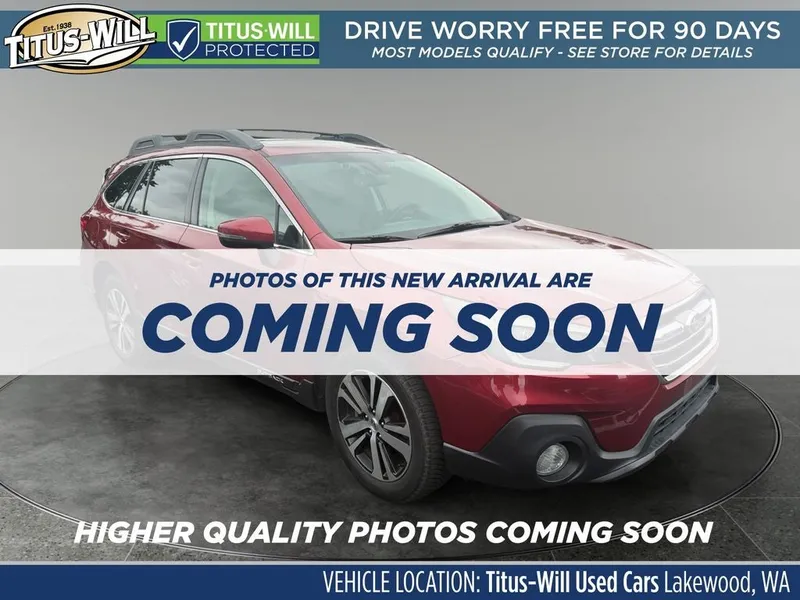 2019 Subaru Outback 3.6R Limited in Crimson Red Pearl — front three-quarter view