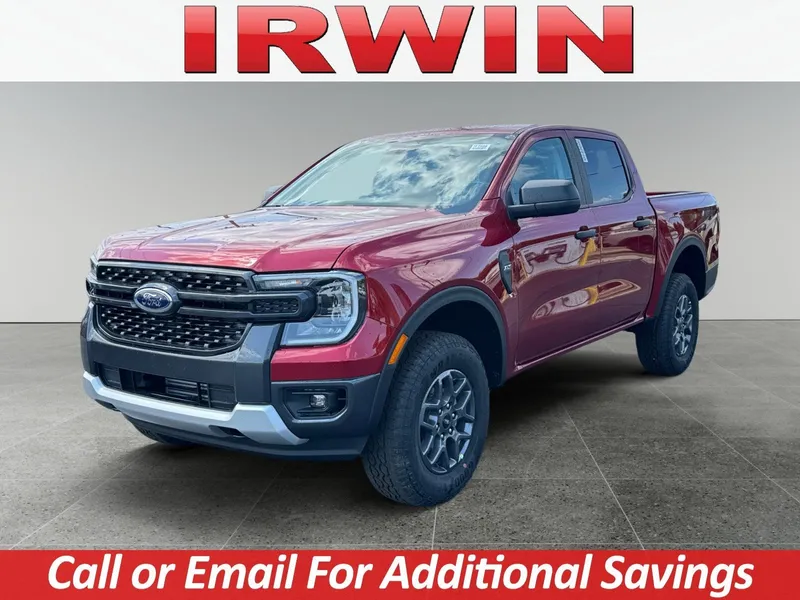 2026 Ford Ranger XLT in Red — front three-quarter view