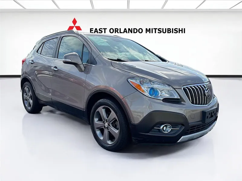 2014 Buick Encore Convenience in Cocoa Silver Metallic — front three-quarter view