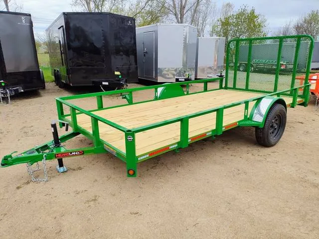 2026 Heartland 76"x14' SA Steel Utility — front three-quarter view
