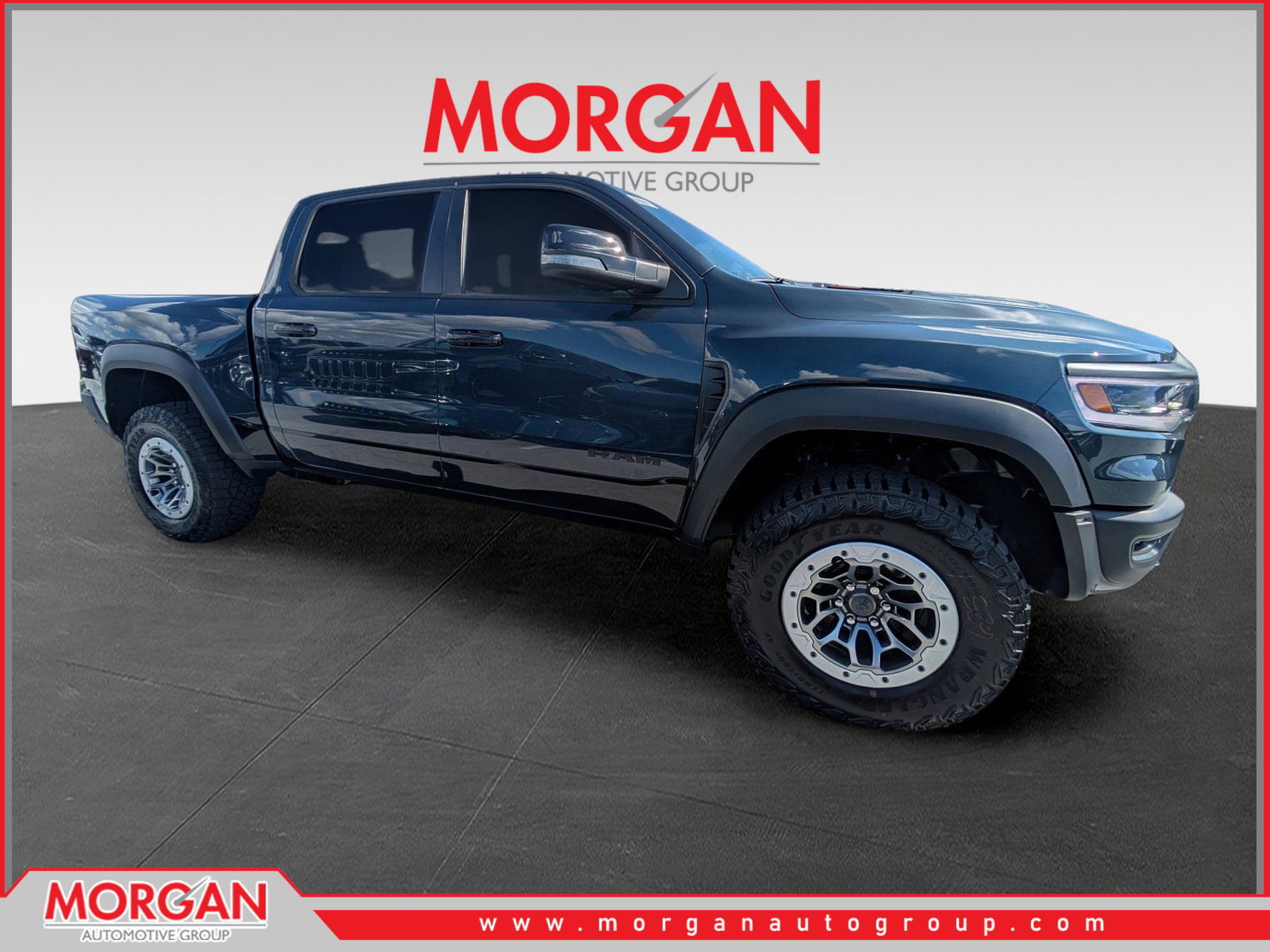 2026 Ram 1500 RHO in Blue — front three-quarter view