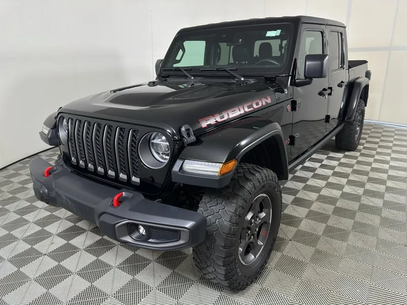 2020 Jeep Gladiator Rubicon in Black — front three-quarter view