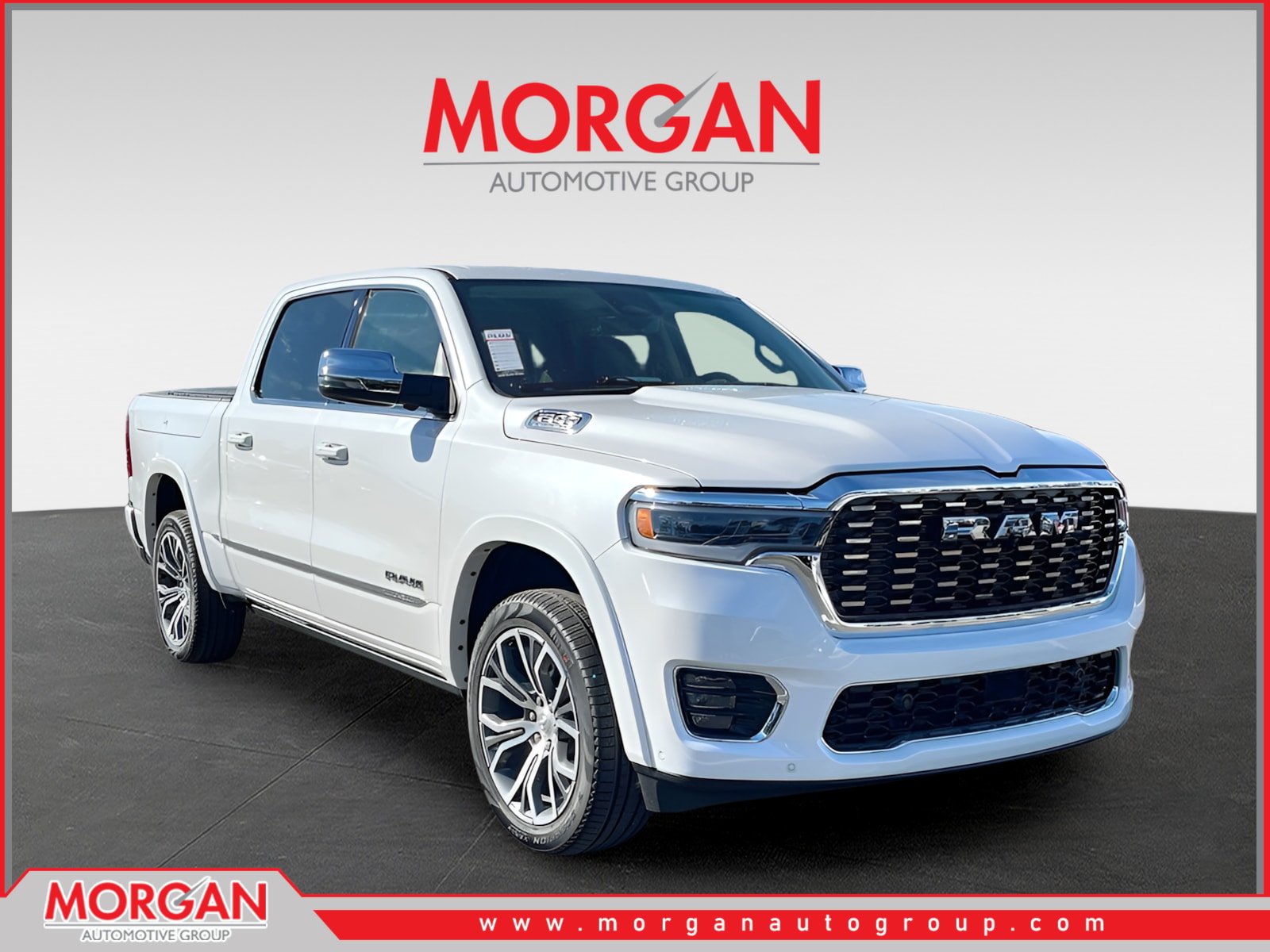 2026 Ram 1500 Tungsten in White — front three-quarter view