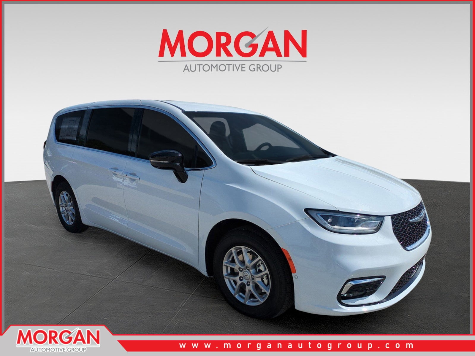 2026 Chrysler Pacifica Select in White — front three-quarter view