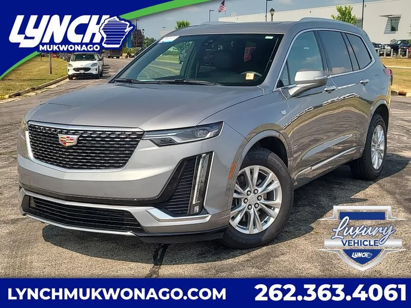 2024 Cadillac XT6 Luxury in Argent Silver Metallic — front three-quarter view