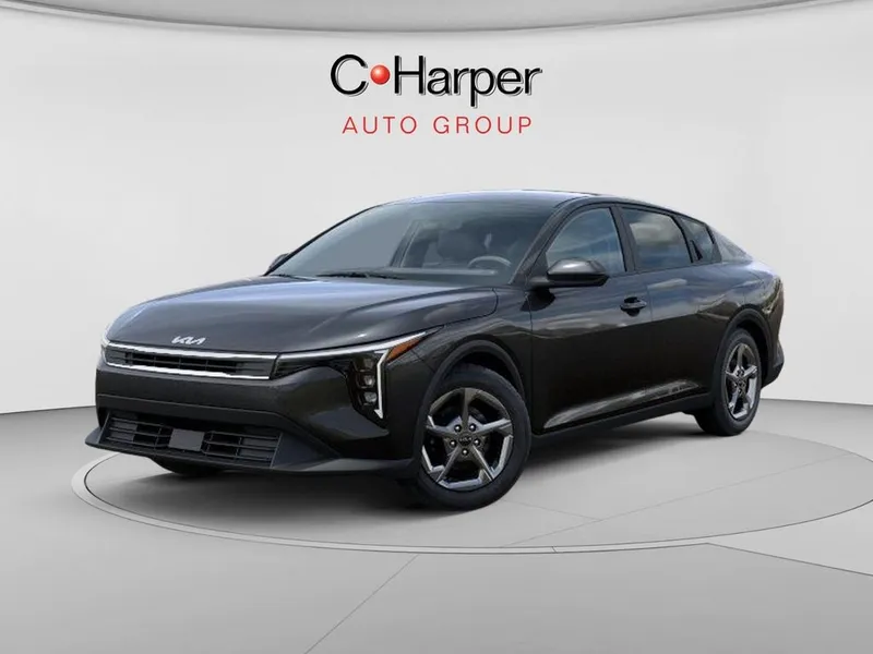 2026 Kia K4 LXS in Interstellar Gray — front three-quarter view