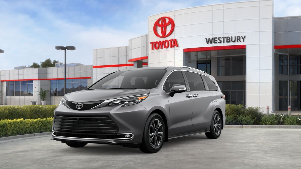 2026 Toyota Sienna Platinum in Heavy Metal — front three-quarter view