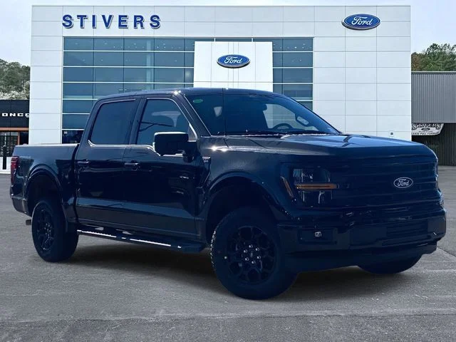2026 Ford F-150 XLT in Black — front three-quarter view