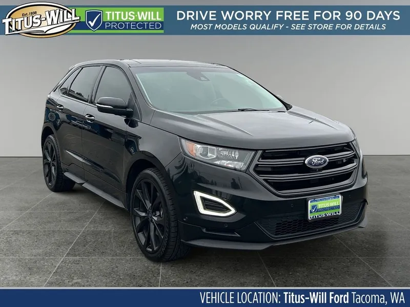 2015 Ford Edge Sport in Tuxedo Black Metallic — front three-quarter view