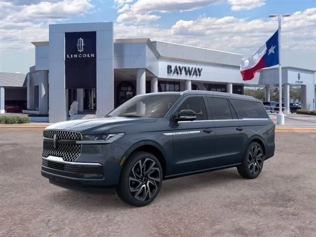 2026 Lincoln Navigator L Reserve in Blue Metallic — front three-quarter view