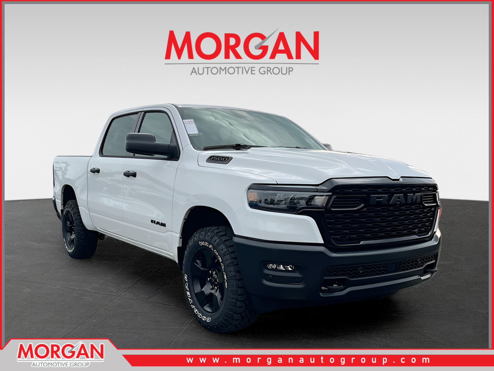 2026 Ram 1500 Warlock in White — front three-quarter view