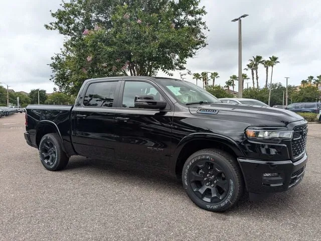2026 RAM 1500 Big Horn/Lone Star Night Edition in Diamond Black Crystal Pearl-Coat Exterior Paint — front three-quarter view