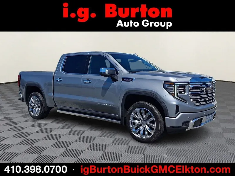 2026 GMC Sierra 1500 Denali in Sterling Metallic — front three-quarter view
