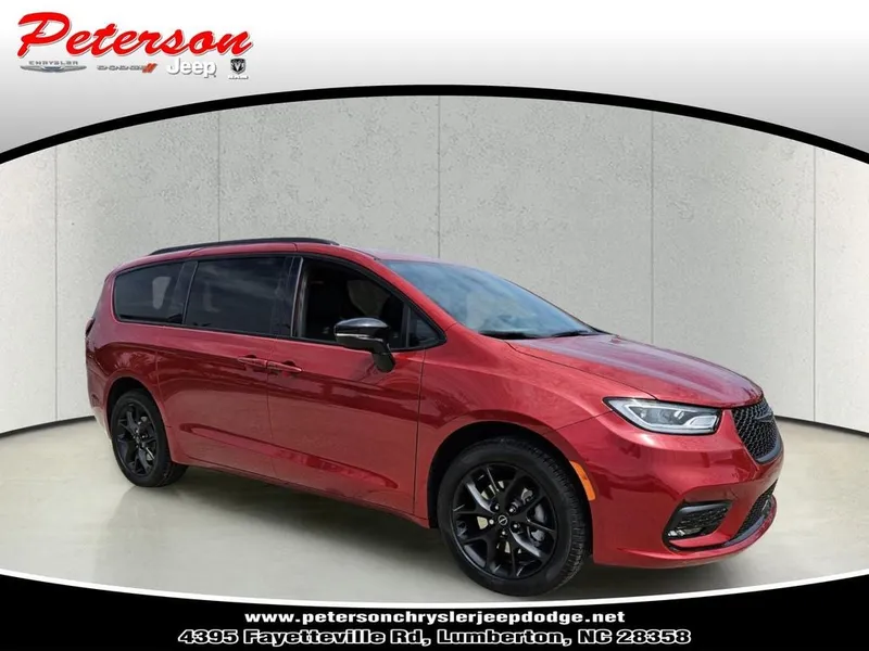 2026 Chrysler Pacifica PACIFICA LIMITED AWD in Red Hot Pearl-Coat Exterior Paint — front three-quarter view