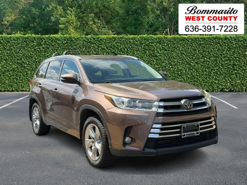 2018 Toyota Highlander Limited V6 AWD (Natl) in Toasted Walnut Pearl — front three-quarter view