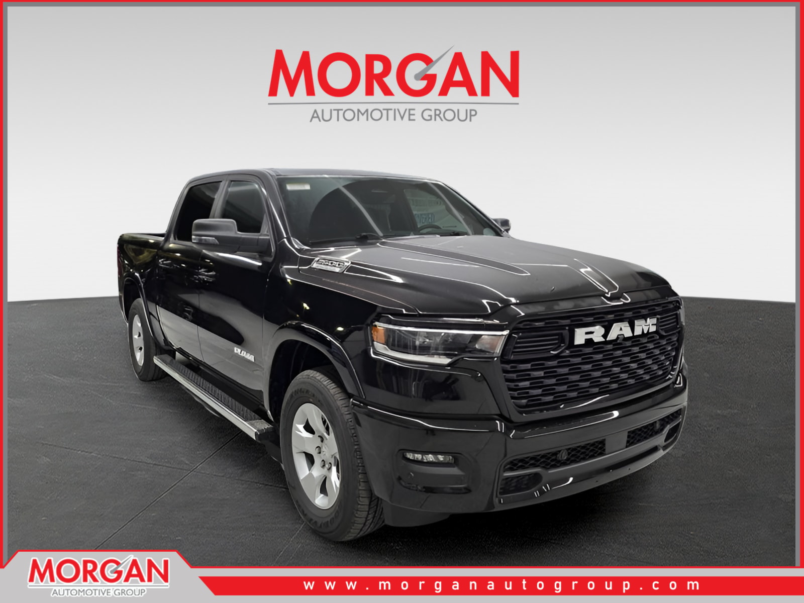 2026 Ram 1500 Big Horn in Diamond Black Crystal Pearlcoat — front three-quarter view