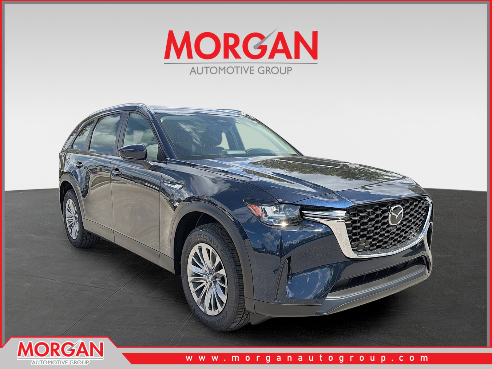 2026 Mazda CX-90 Select in Deep Crystal Blue Mica — front three-quarter view
