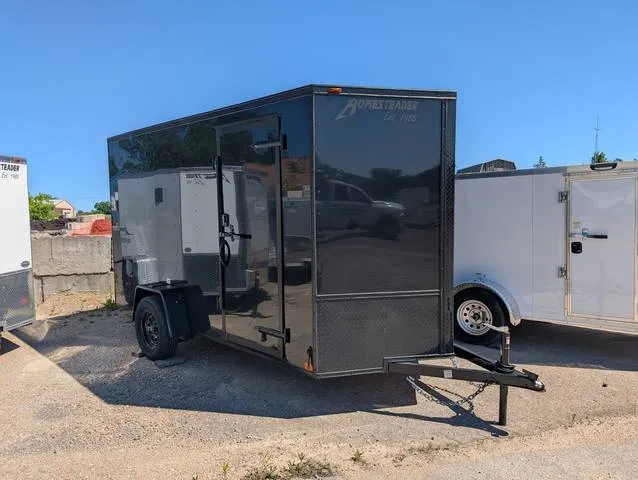2027 Homesteader 6x12 SA, Blackout Edition, 6.5' Interior — front three-quarter view