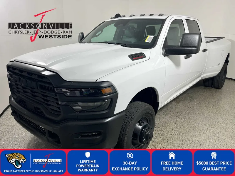 2026 RAM 3500 Tradesman in Bright White Clear-Coat Exterior Paint — front three-quarter view