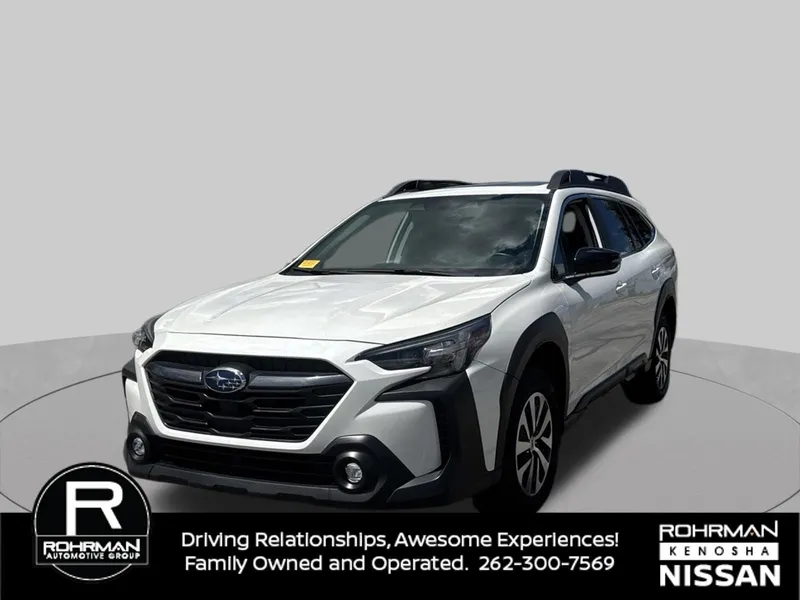 2025 Subaru Outback Premium in Crystal White Pearl — front three-quarter view