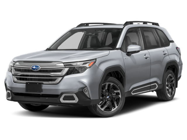 2026 Subaru Forester Limited Hybrid in Ice Silver Metallic — front three-quarter view