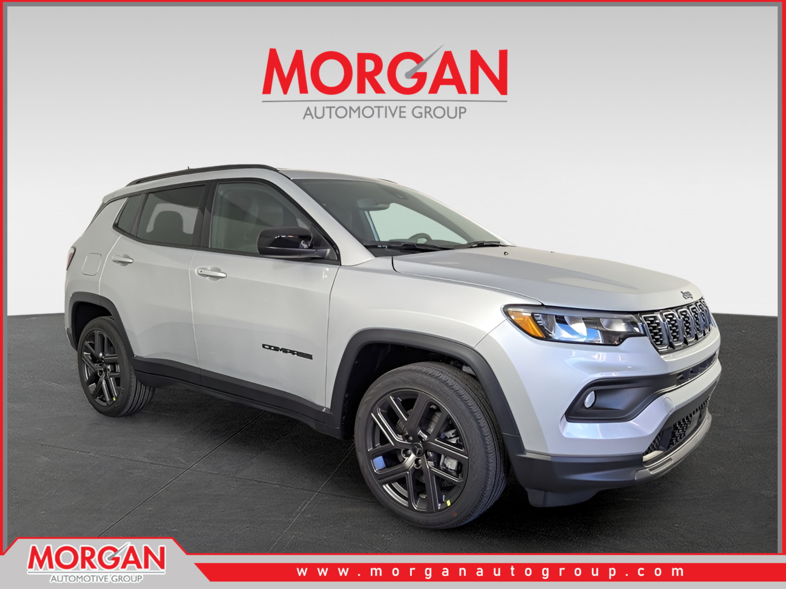 2026 Jeep Compass Latitude in Silver — front three-quarter view