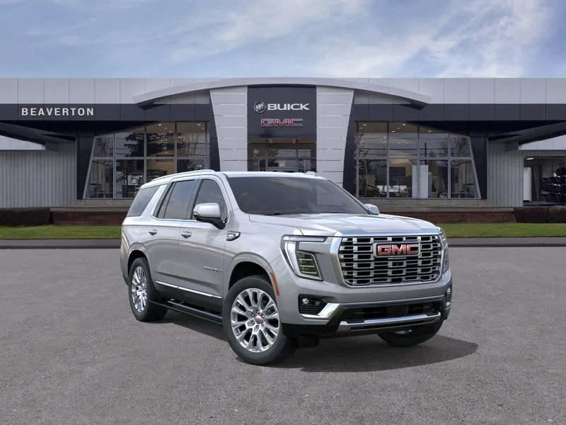 2026 GMC Yukon Denali in Sterling Metallic — front three-quarter view