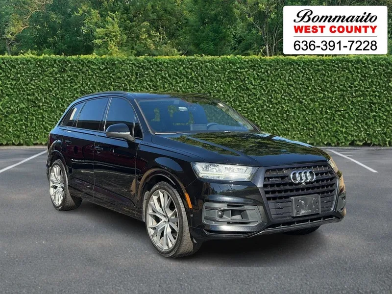 2019 Audi Q7 Prestige 55 TFSI quattro in Orca Black Metallic — front three-quarter view