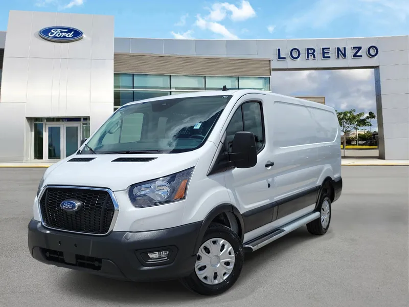 2024 Ford Transit Cargo Van Base in Oxford White — front three-quarter view