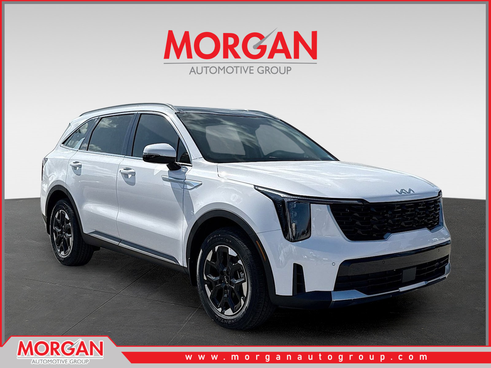2026 Kia Sorento S in Glacial White Pearl — front three-quarter view