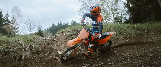 2027 KTM 65 SX — front three-quarter view